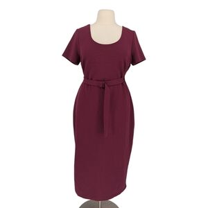 01340 NEW Boden Ribbed Belted Knit Dress Red size 18L preppy Business casual